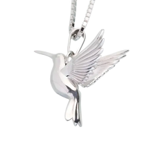 Sterling Hummingbird Pendant, Cremation Necklace