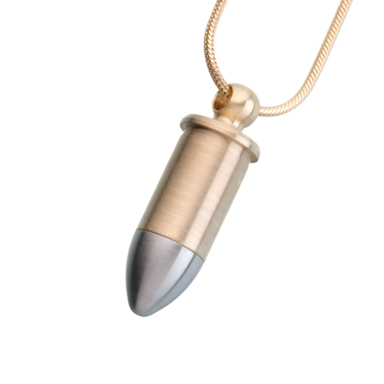 BZ/ST Two Tone Bullet Pendant, Cremation Necklace | Funeral.com, Inc.