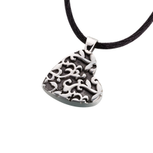 Pewter Antique Filigree Heart Pendant, Cremation Necklace