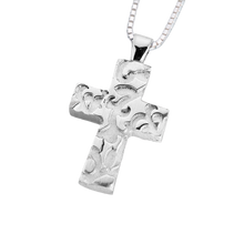 Pewter Filigree Cross Pendant, Cremation Necklace