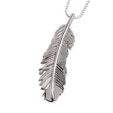Sterling Silver Feather Urn Pendant, Cremation Necklace