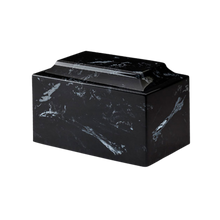 MacKenzie Classic Black with White Cultured Marble Full Size Urn