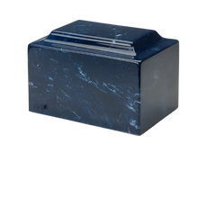 MacKenzie Classic Cultured Marble Urn for Ashes - Navy