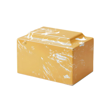 MacKenzie Classic Cultured Marble Urn for Ashes - Sunset Orange