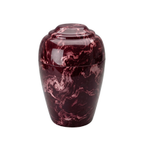 MacKenzie Grecian Cultured Marble Urn for Ashes - Berry