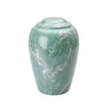 MacKenzie Grecian Cultured Marble Urn for Ashes - Seafoam Green