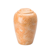 MacKenzie Grecian Cultured Marble Urn for Ashes - Sunset Orange