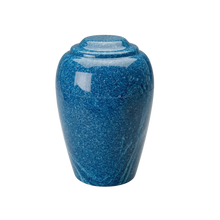 MacKenzie Grecian Cultured Granite Urn for Ashes - Paradise Blue
