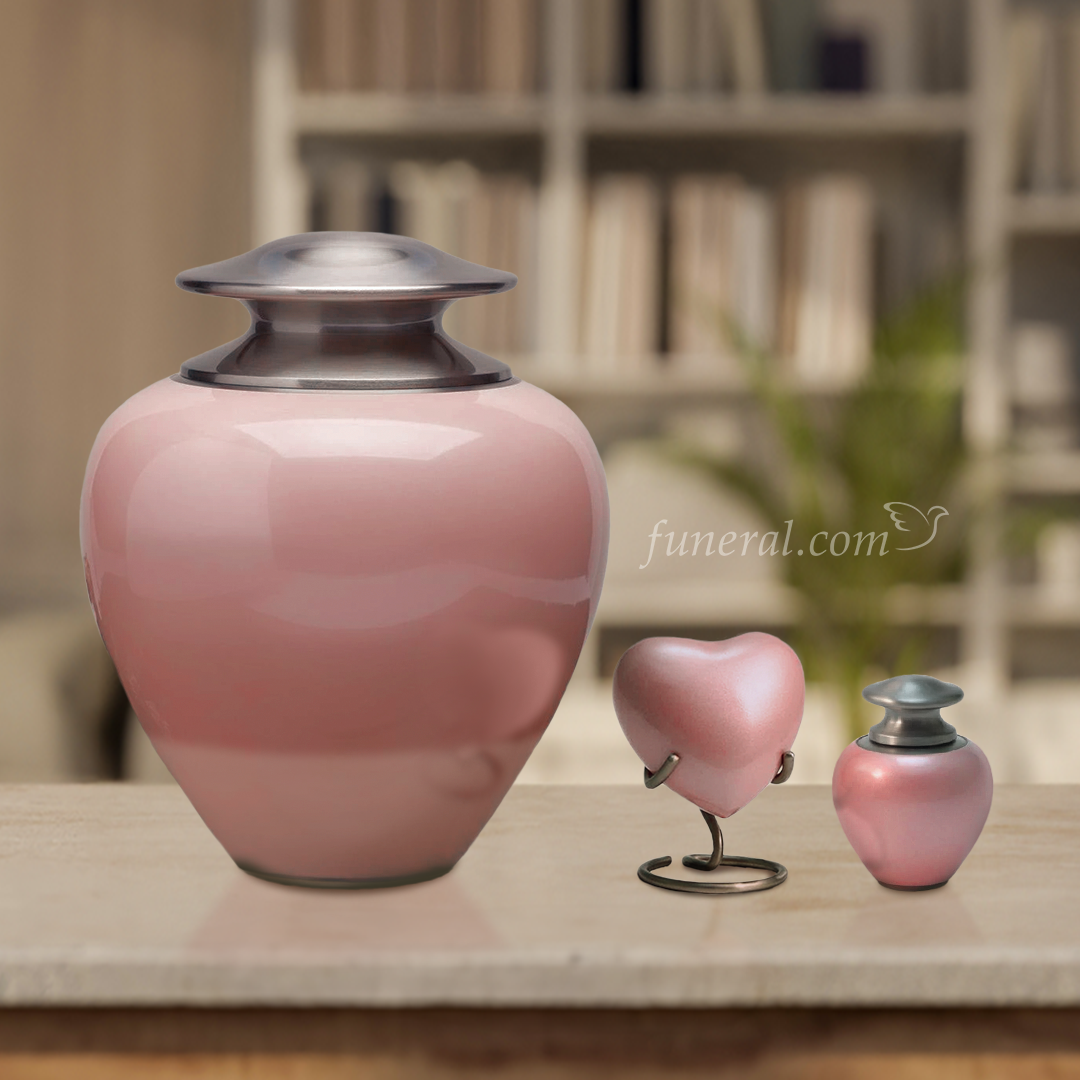 Mabel Pearl Pink Extra Large Pet Urn Set