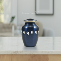 Micah Royal Blue Large Pawprint Urn