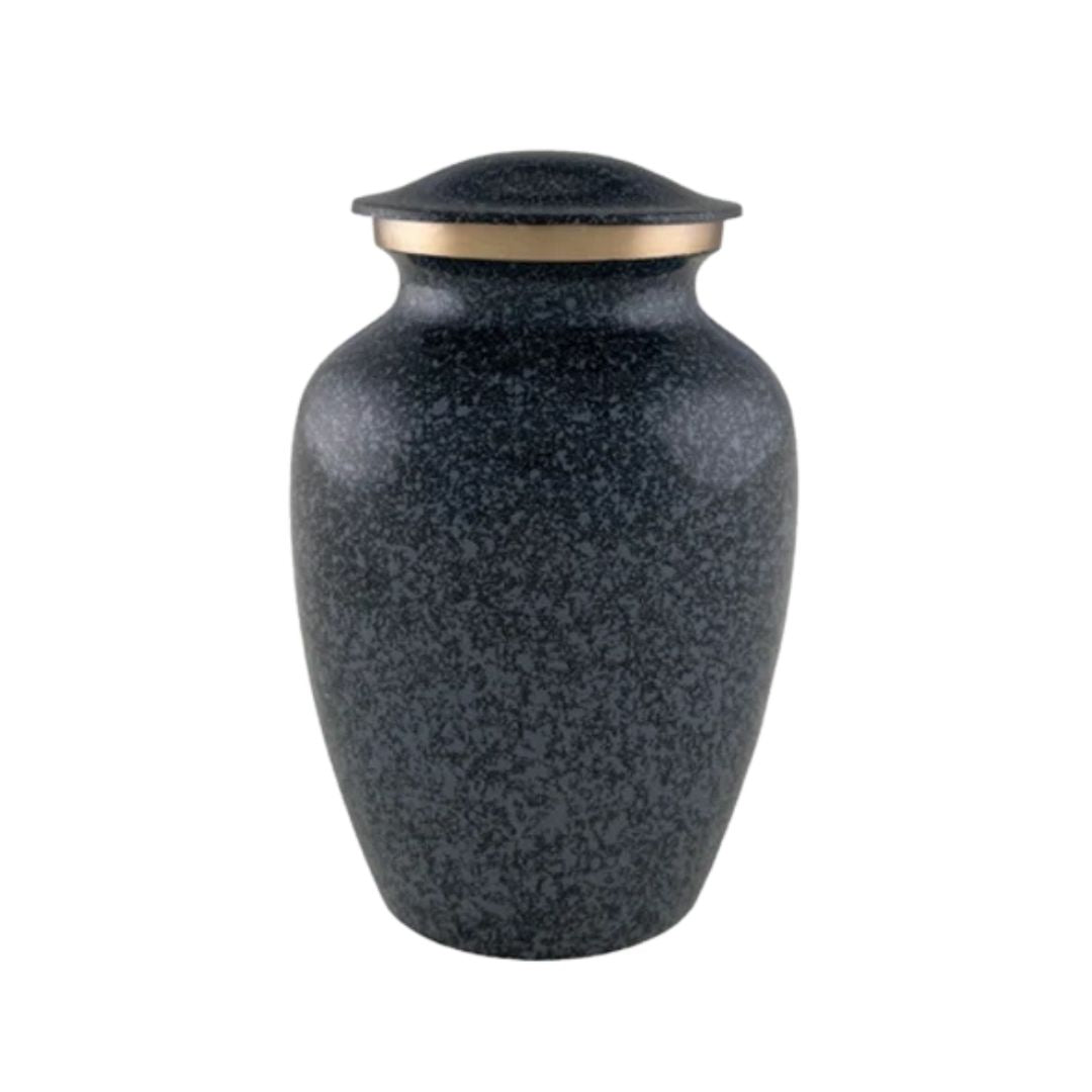 Midnight Solace Medium Blue Granite Brass Urn