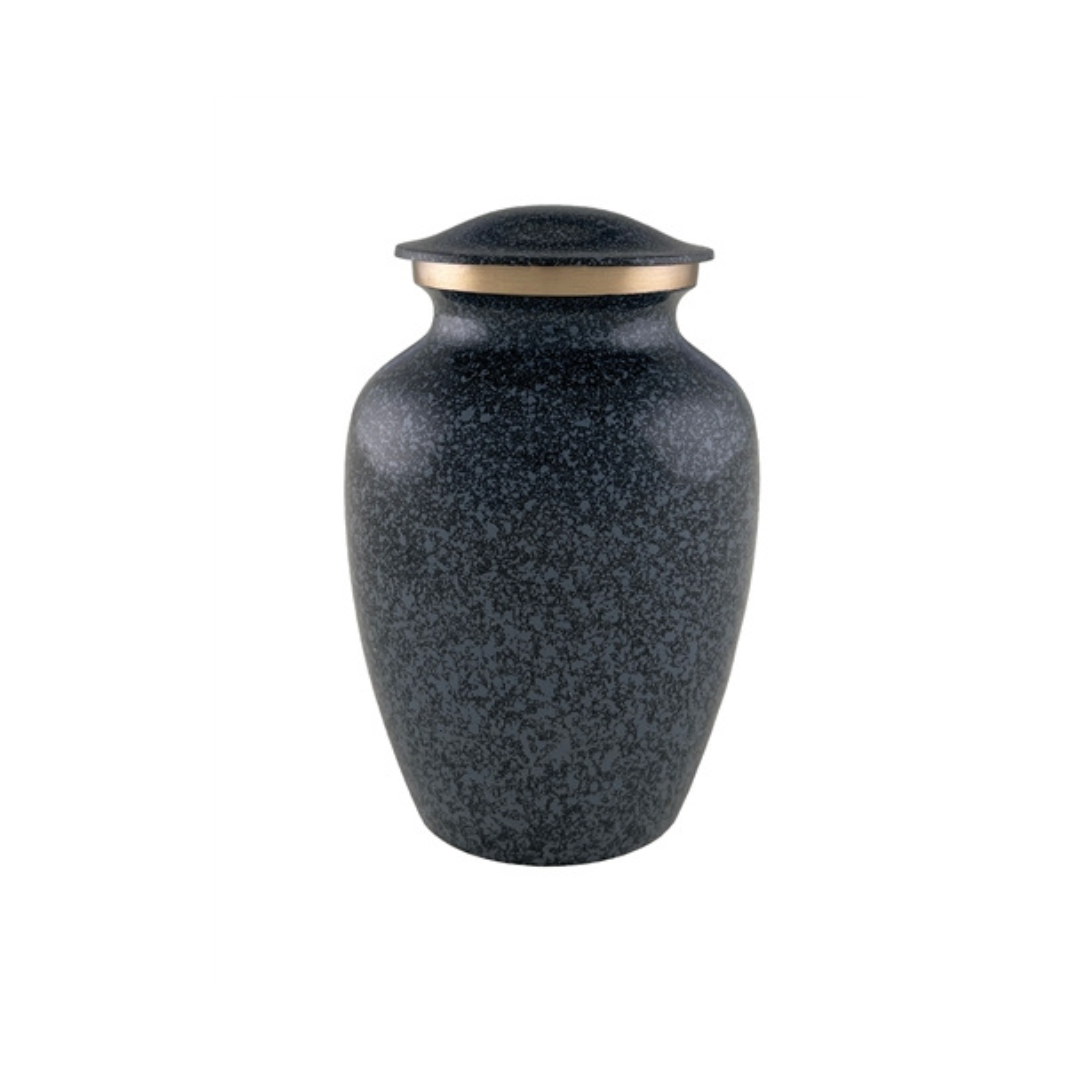 Midnight Solace Medium Blue Granite Brass Urn