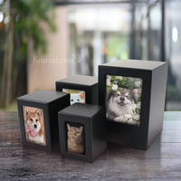 Missing You Photo Box Black Medium Pet Urn Set