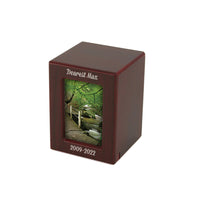 Missing You Photo Box Cherry Pet Urn with Engraving