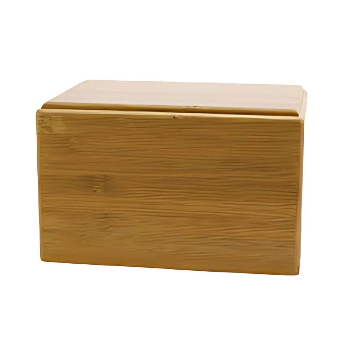 Modest Adult Natural Bamboo Stain MDF Urn High-Resolution Image