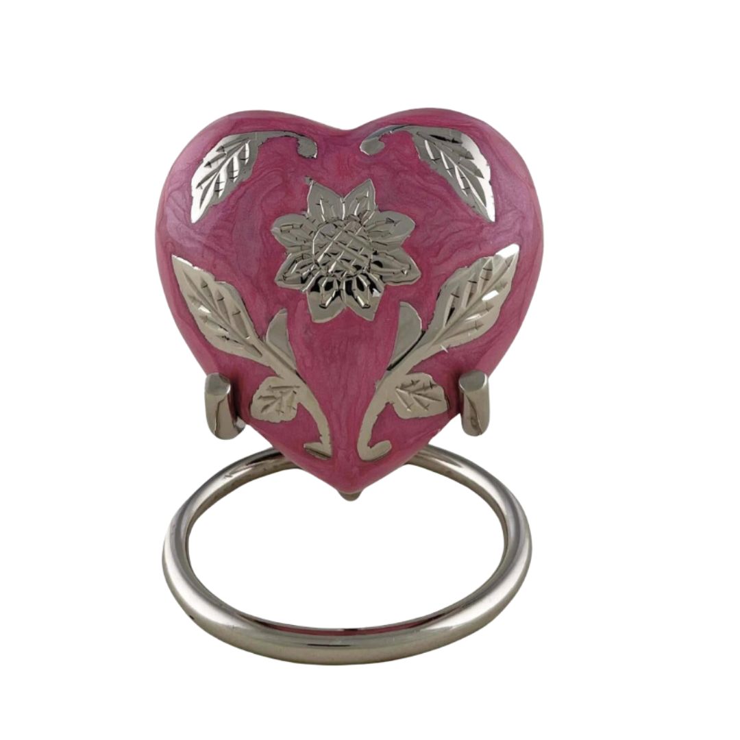 Pearlescent Bloom Pink Aluminum Heart Keepsake