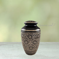 Posies Adult Black and Gold Brass Urn