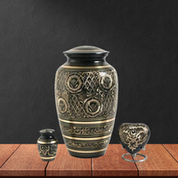 Radiance Elite Adult Black Scrolled Brass Urn Set