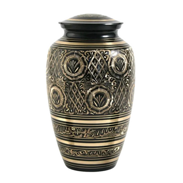 Radiance Elite Adult Black Scrolled Brass Urn