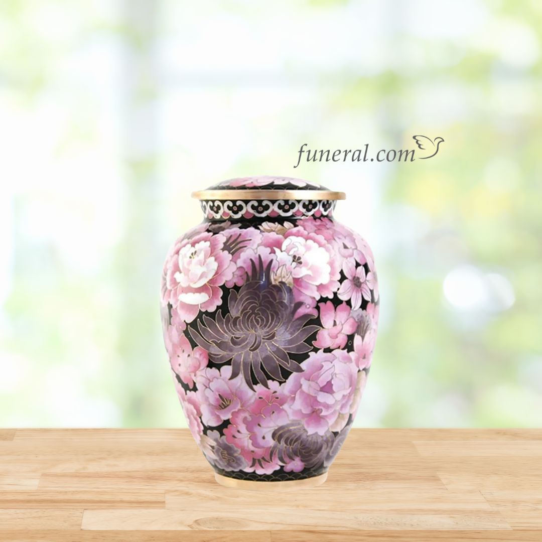 Elite Adult Blossom Pink Cloisonné Urn