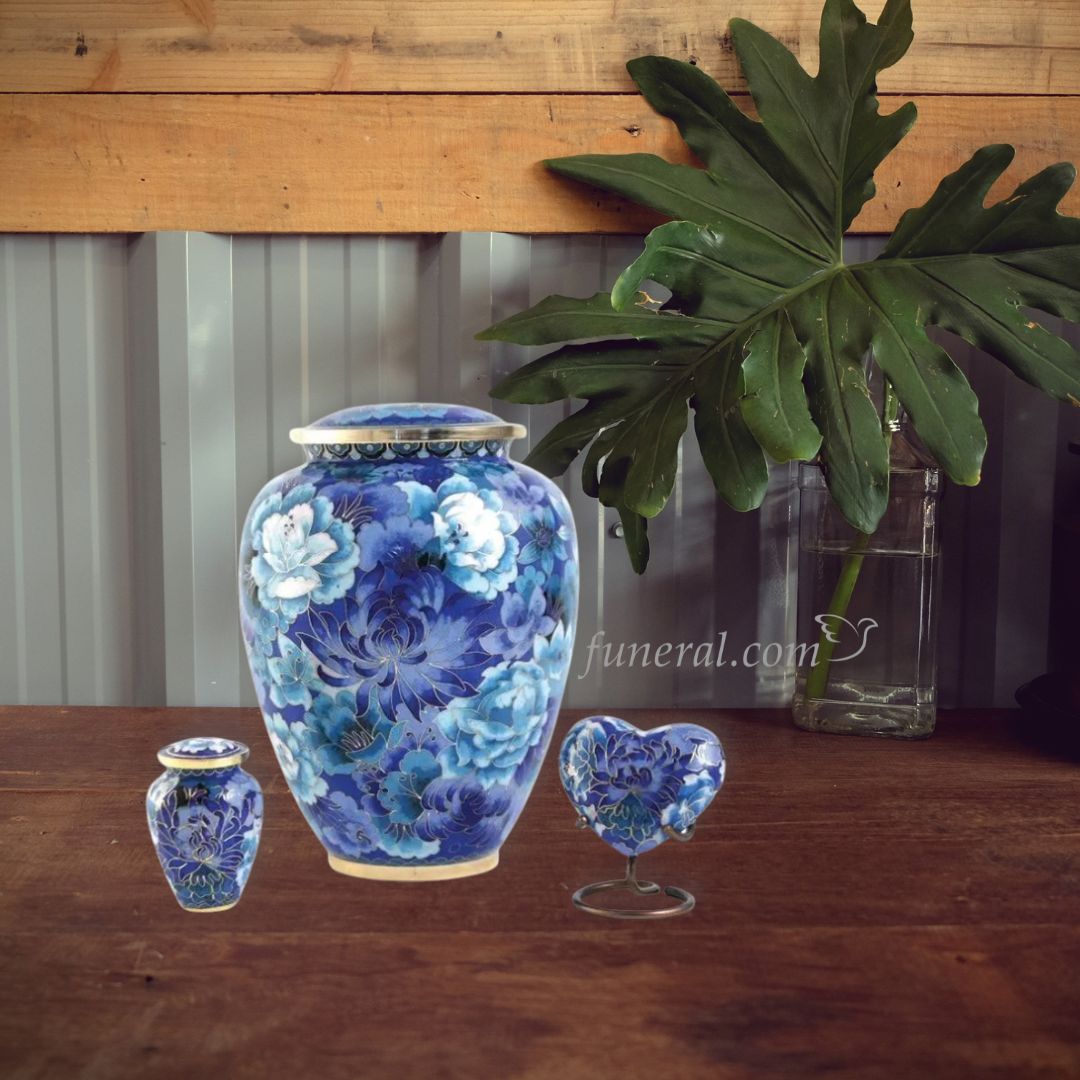 Elite Blossom Blue Cloisonné Keepsake Set