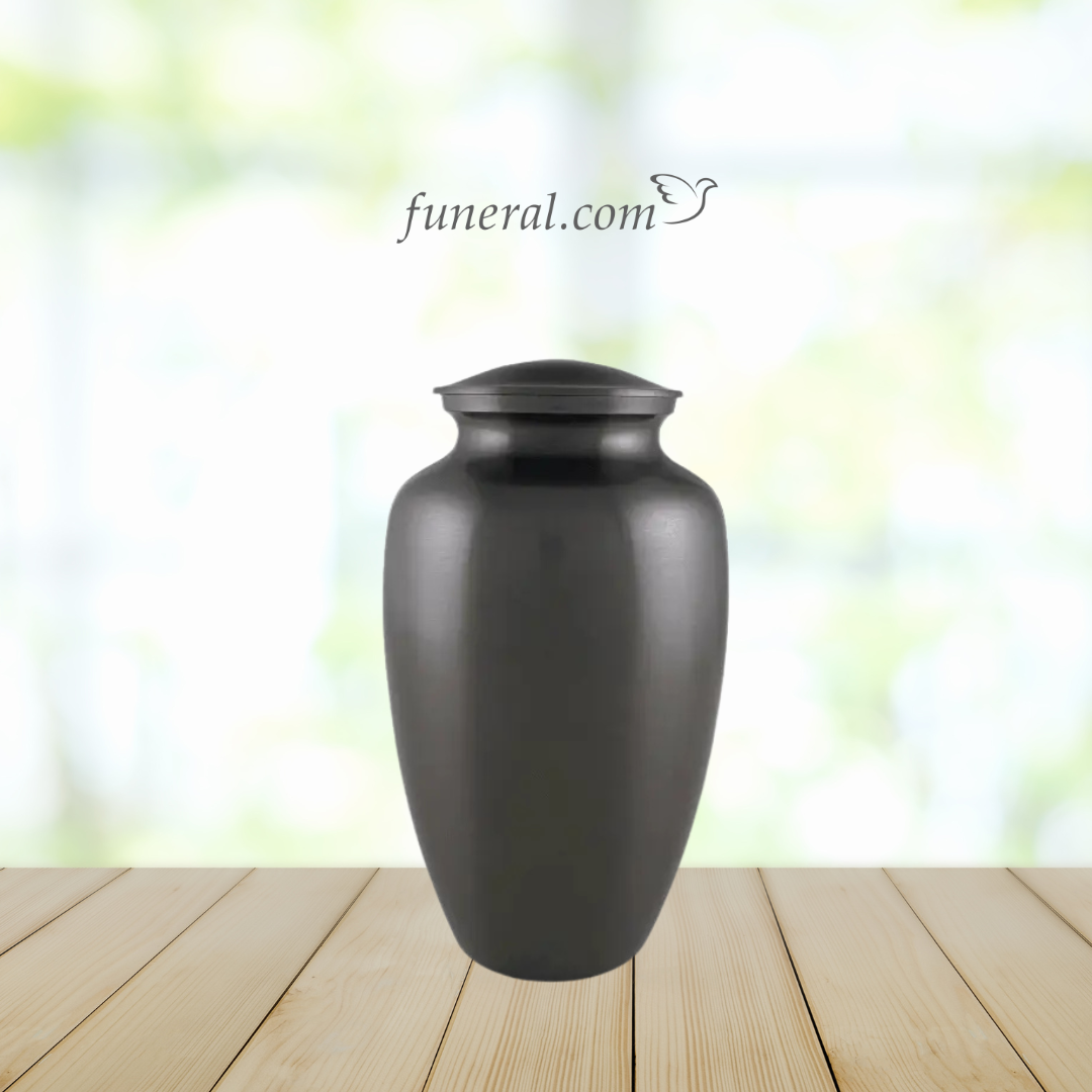 Slate Adult Metal Brass Urn with Background