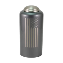 Gray Brass American Flag Artwork Adult Cremation Urn