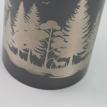 Gray Brass Forest Artwork Adult Cremation Urn