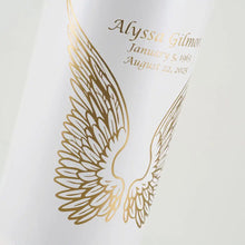 White Brass Angel Wings Artwork Adult Cremation Urn