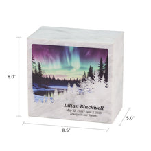 Aurora Borealis Marble Adult Cremation Urn -  Dimensions