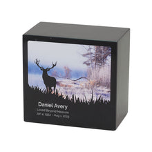 Winter Elk Scenery Black Marble Adult Cremation Urn - Personalized\