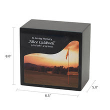 Fairway Golf Course Black Marble Adult Cremation Urn - Dimensions