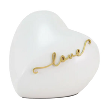 White Heart Love Script Medium Pet Cremation Urn