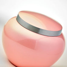 Round Pink Brass Small Pet Cremation Urn - Artistic