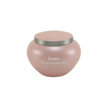 Round Pink Brass Small Pet Cremation Urn - Personalized