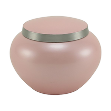 Round Pink Brass Small Pet Cremation Urn