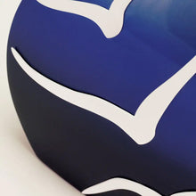 Urna de cremación para adultos de cerámica azul brillante con textura de pájaro blanco