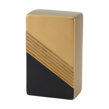 Bronze & Black Diagonal Ribbed Aluminum Adult Cremation Urn