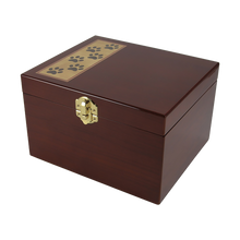 Gloss Walnut Paw Print Inlay MDF Extra Large Pet Memory Chest