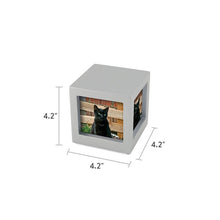 Silver Photo Cube Medium Pet Cremation Urn - Dimensions