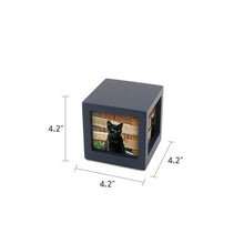 Navy Photo Cube Medium Pet Cremation Urn - Dimensions