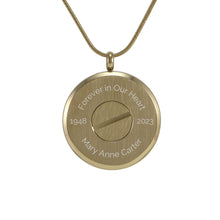 Bronze Round Hinged Dragonfly, 14K Gold-Plated Cremation Necklace - Personalized
