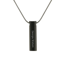 Onyx Stainless Steel Cylinder Cremation Jewelry - Personalized