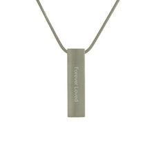 Pewter Pillar w/ Cubic Zirconias, Stainless Steel Cremation Necklace - Personalized