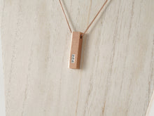 Rose Gold Pillar w/ Cubic Zirconias, 19" Chain Cremation Necklace - Artistic