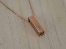 Rose Gold Pillar w/ Cubic Zirconias, 19" Chain Cremation Necklace - Artistic