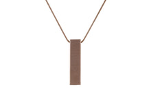 Rose Gold Pillar w/ Cubic Zirconias, 19" Chain Cremation Necklace - Back