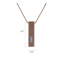 Rose Gold Pillar w/ Cubic Zirconias, 19" Chain Cremation Necklace - Dimensions