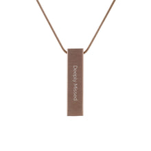 Rose Gold Pillar w/ Cubic Zirconias, 19" Chain Cremation Necklace - Personalized