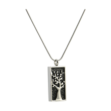 Pewter & Onyx Stainless Steel Tree Cremation Jewelry